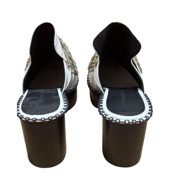 Rachel Comey Rhinestone Leather Clogs in White NWOB Size 5 1/2 - Picture 6 of 8